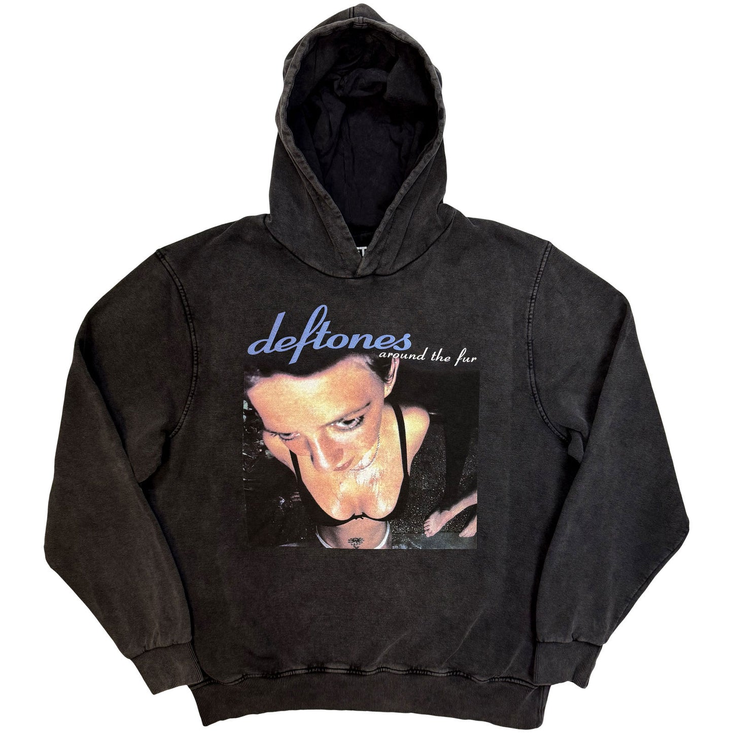 DEFTONES - AROUND THE FUR - Stone Wash Pullover Hoodie Grey