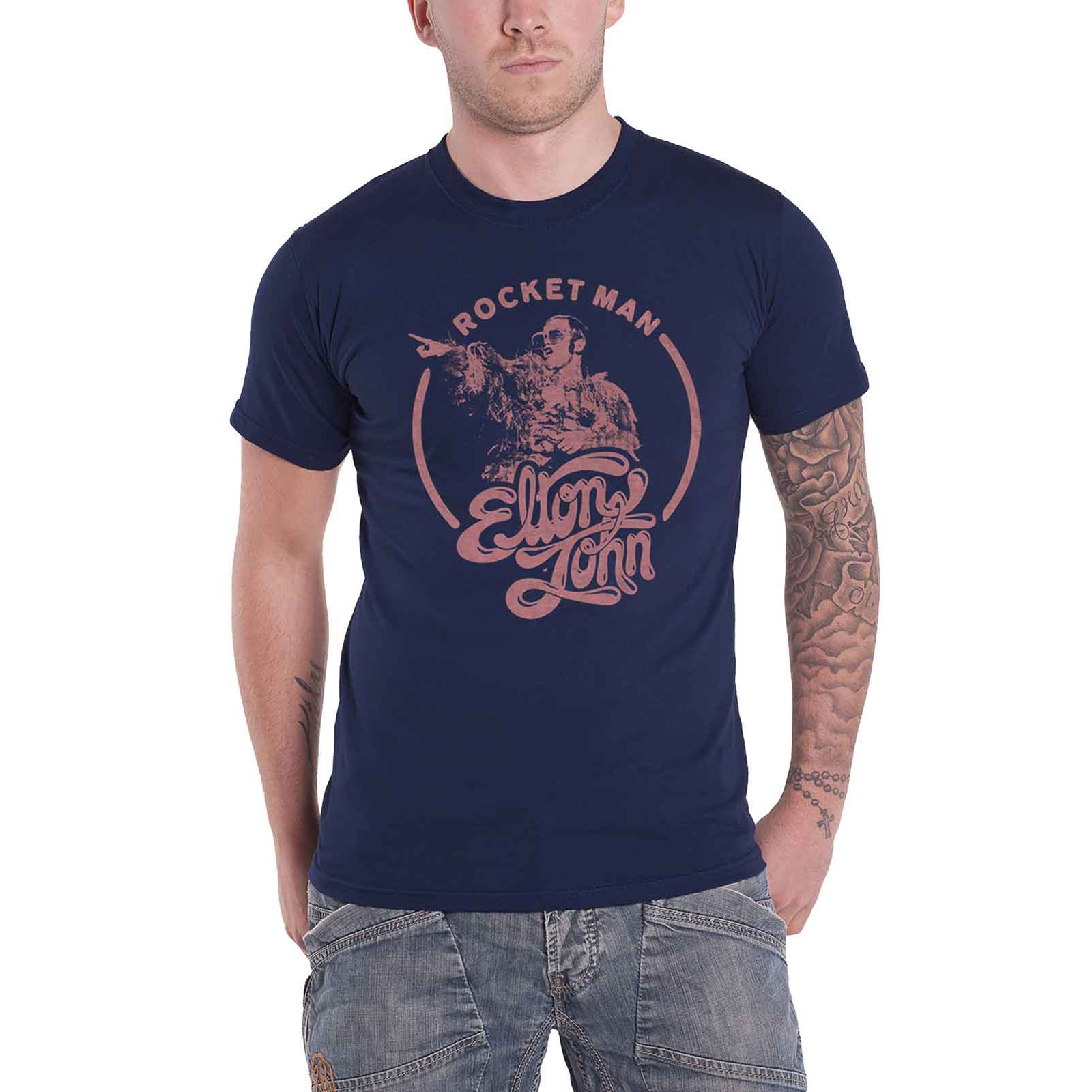 ELTON JOHN - ROCKETMAN CIRCLE POINT - T-Shirt Blue