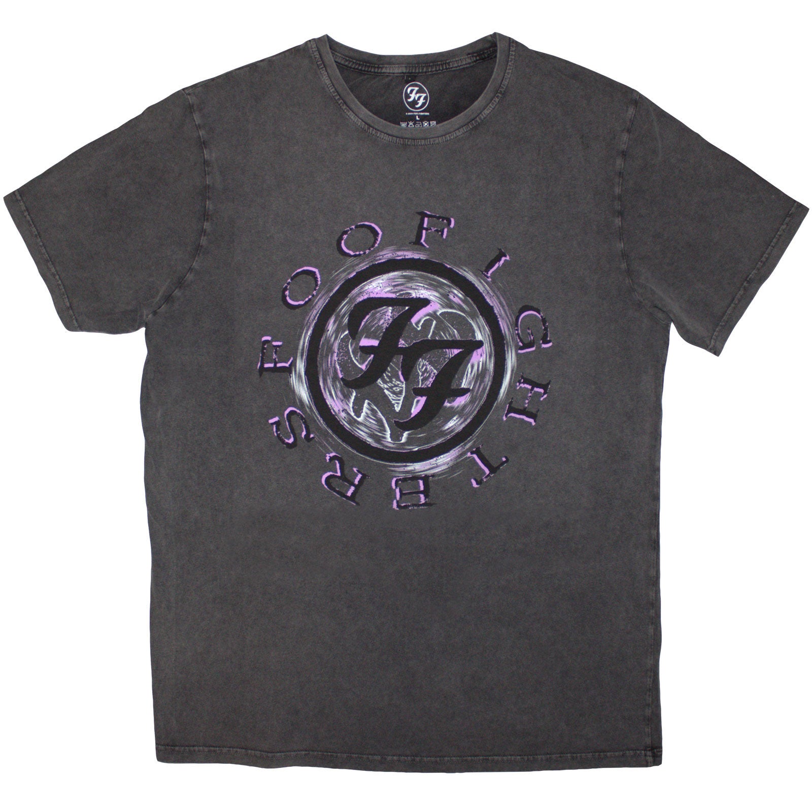FOO FIGHTERS - WHEEL LOGO SHADOW - Stone Wash T-Shirt Grey