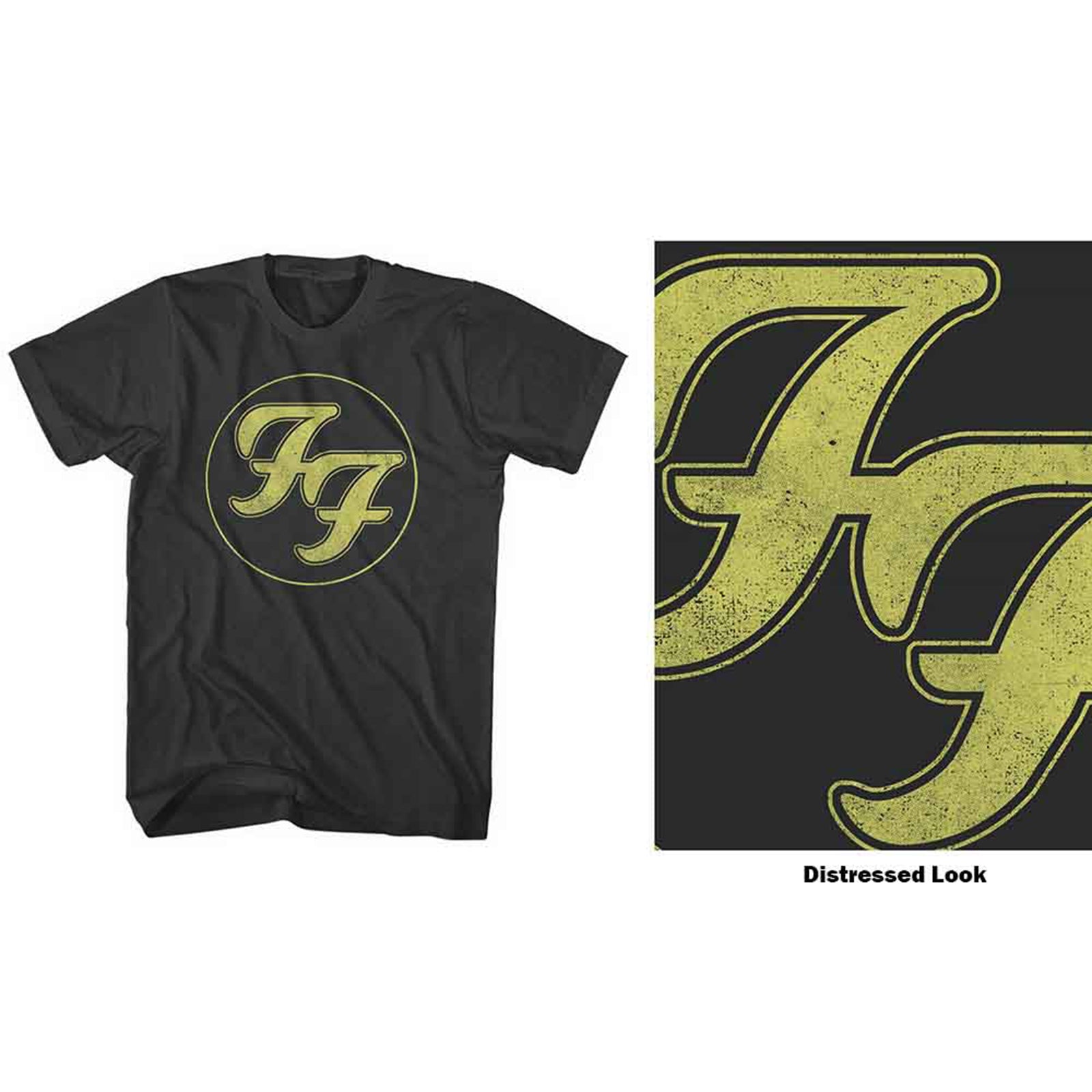 FOO FIGHTERS - DISTRESSED FF LOGO - T-Shirt Black