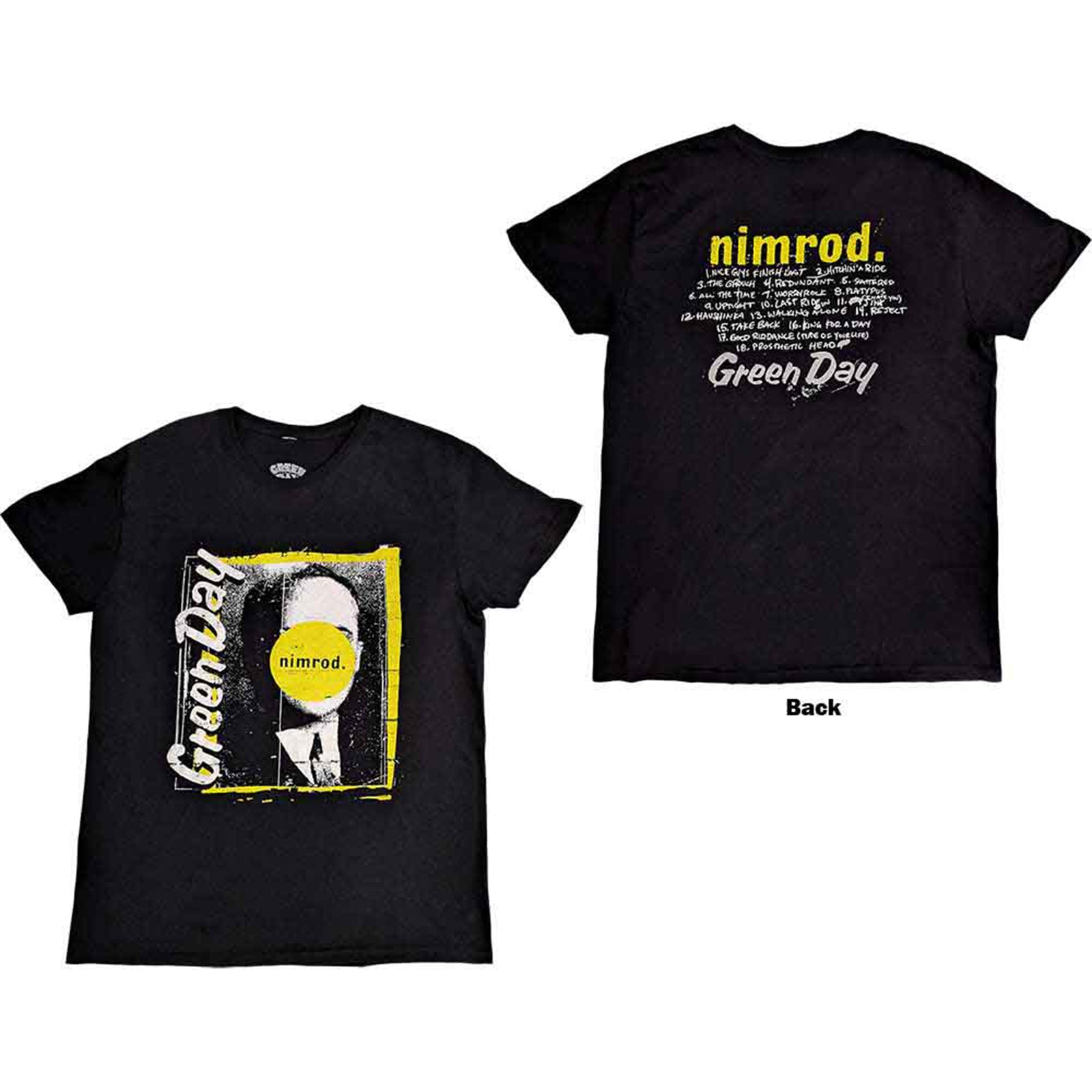 GREEN DAY - NIMROD TRACKLIST - T-Shirt Black (Back Print)
