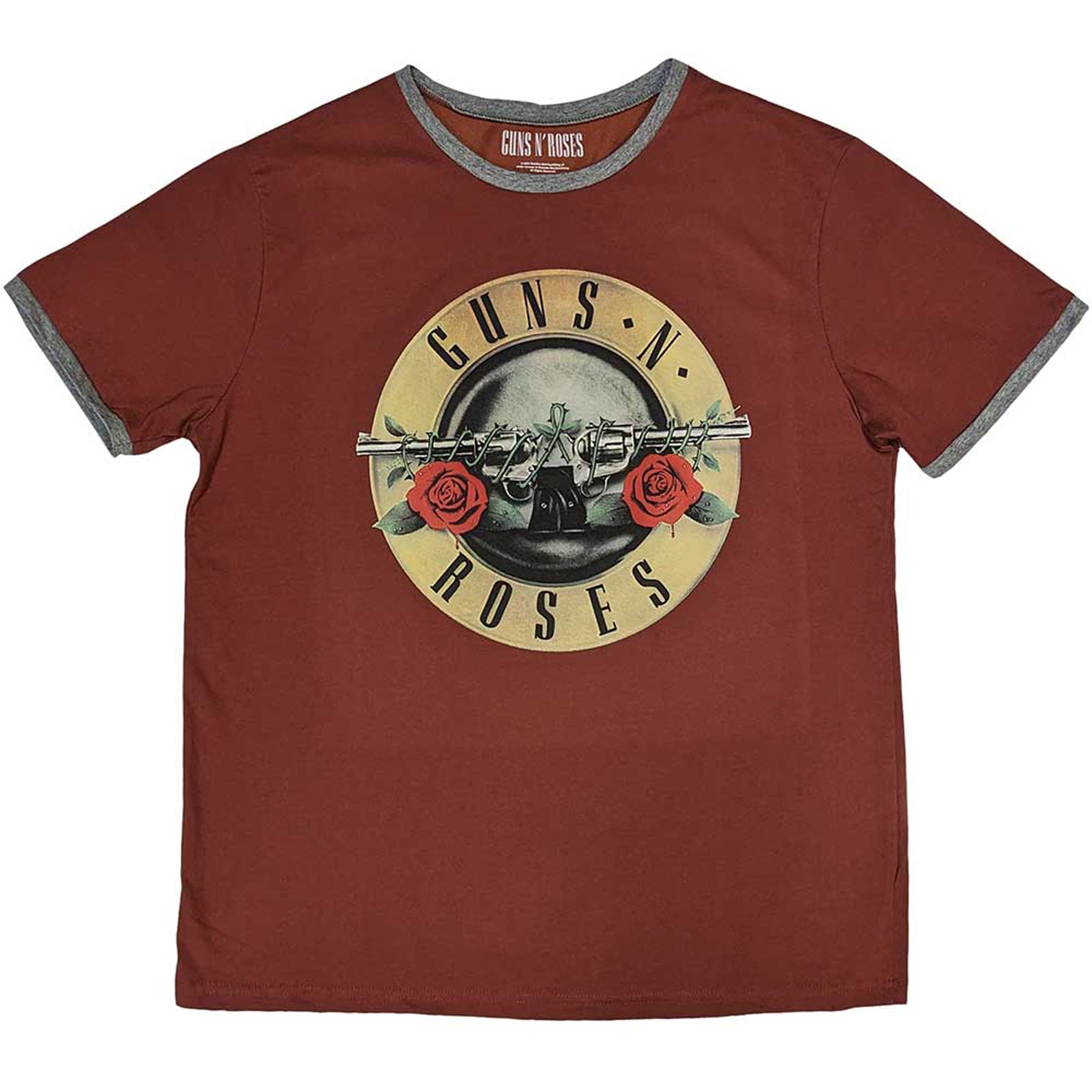 GUNS N ROSES - CLASSIC LOGO - Ringer T-Shirt Red