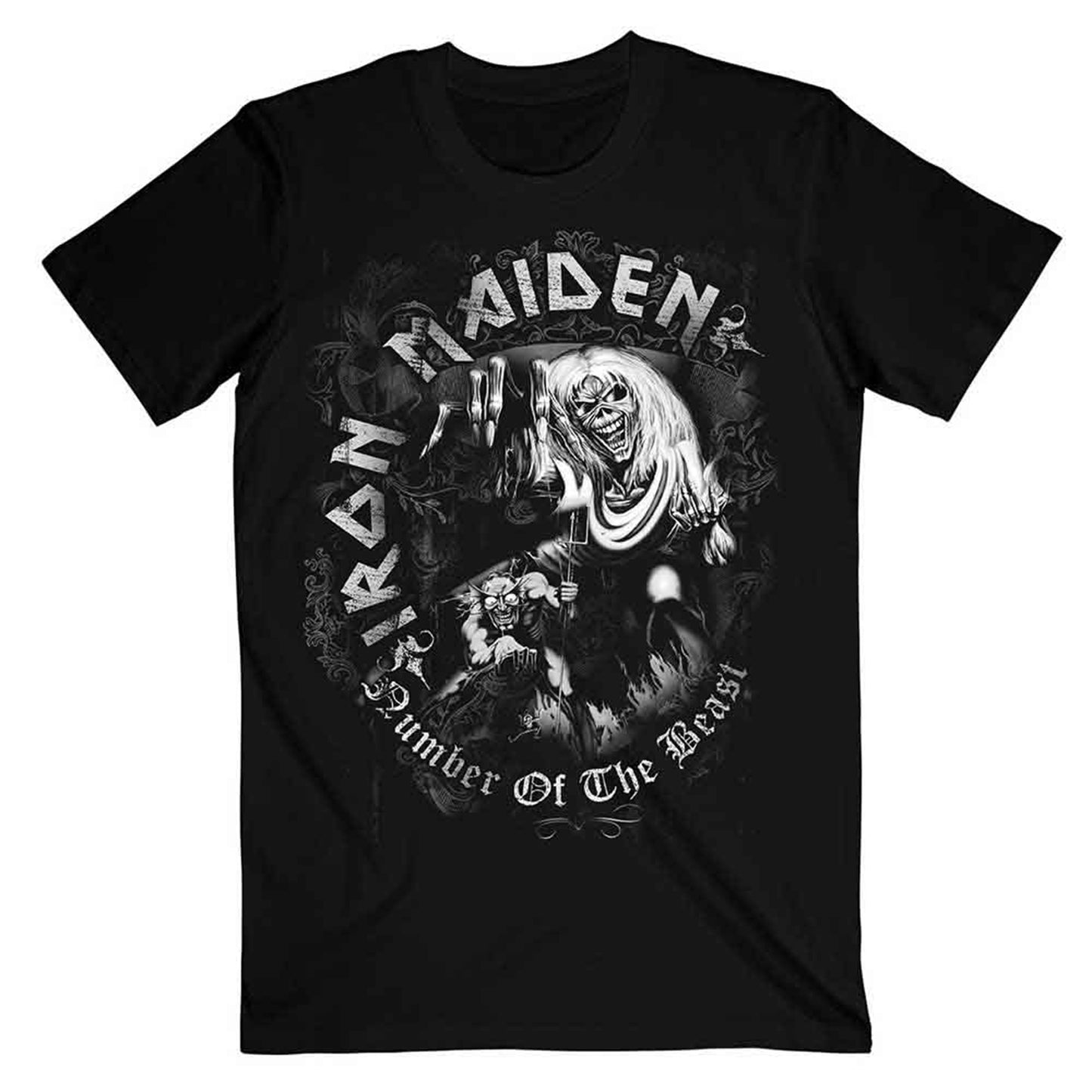 IRON MAIDEN - NUMBER OF THE BEAST GREY TONE - Maglietta nera