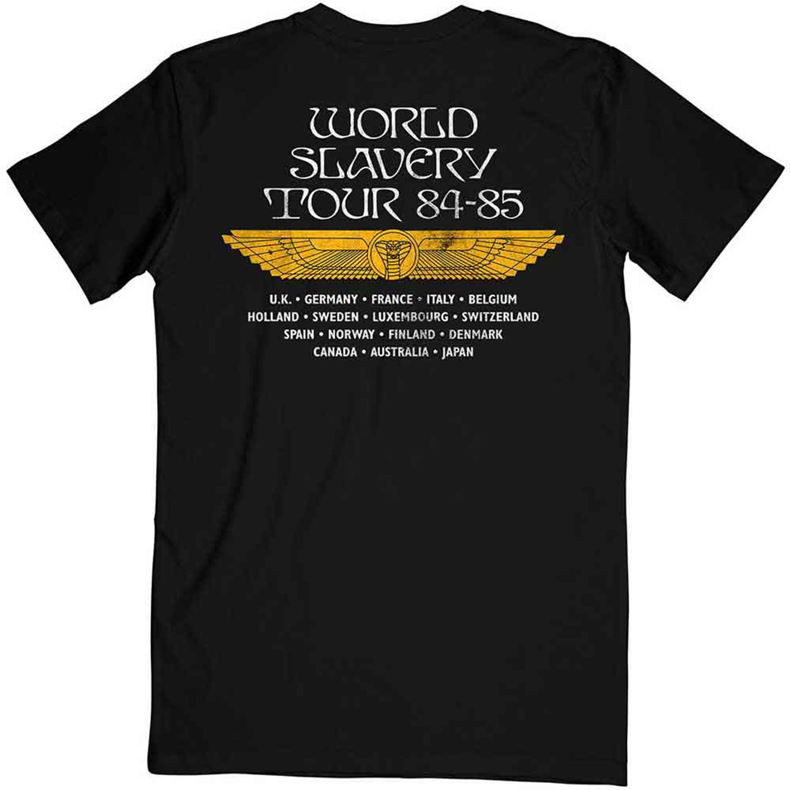 IRON MAIDEN - POWERSLAVE WORLD SLAVERY TOUR - T-Shirt Black (Back Print)