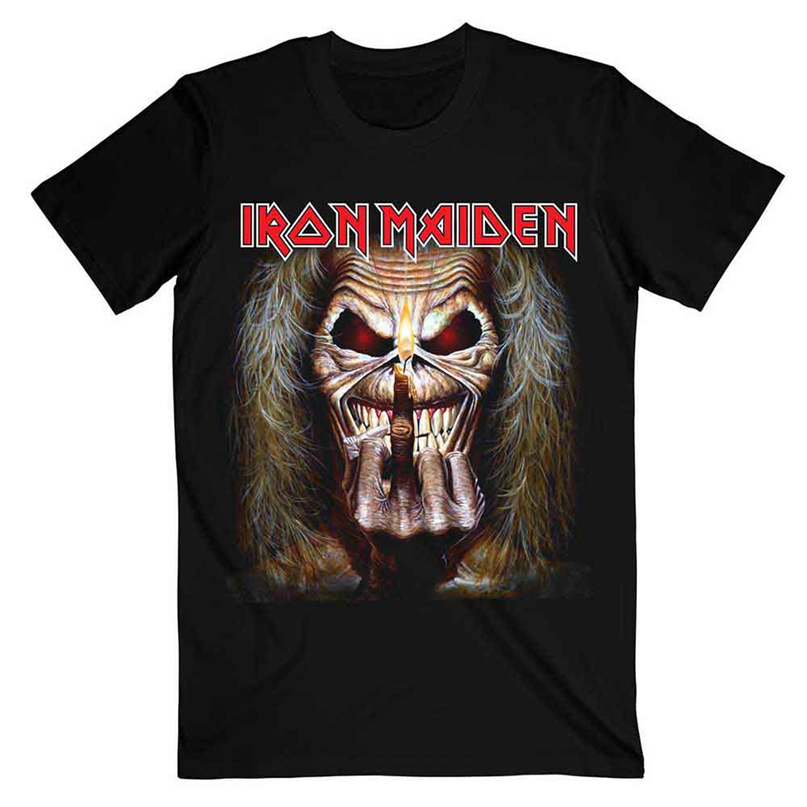 IRON MAIDEN - EDDIE CANDLE FINGER - Maglietta nera