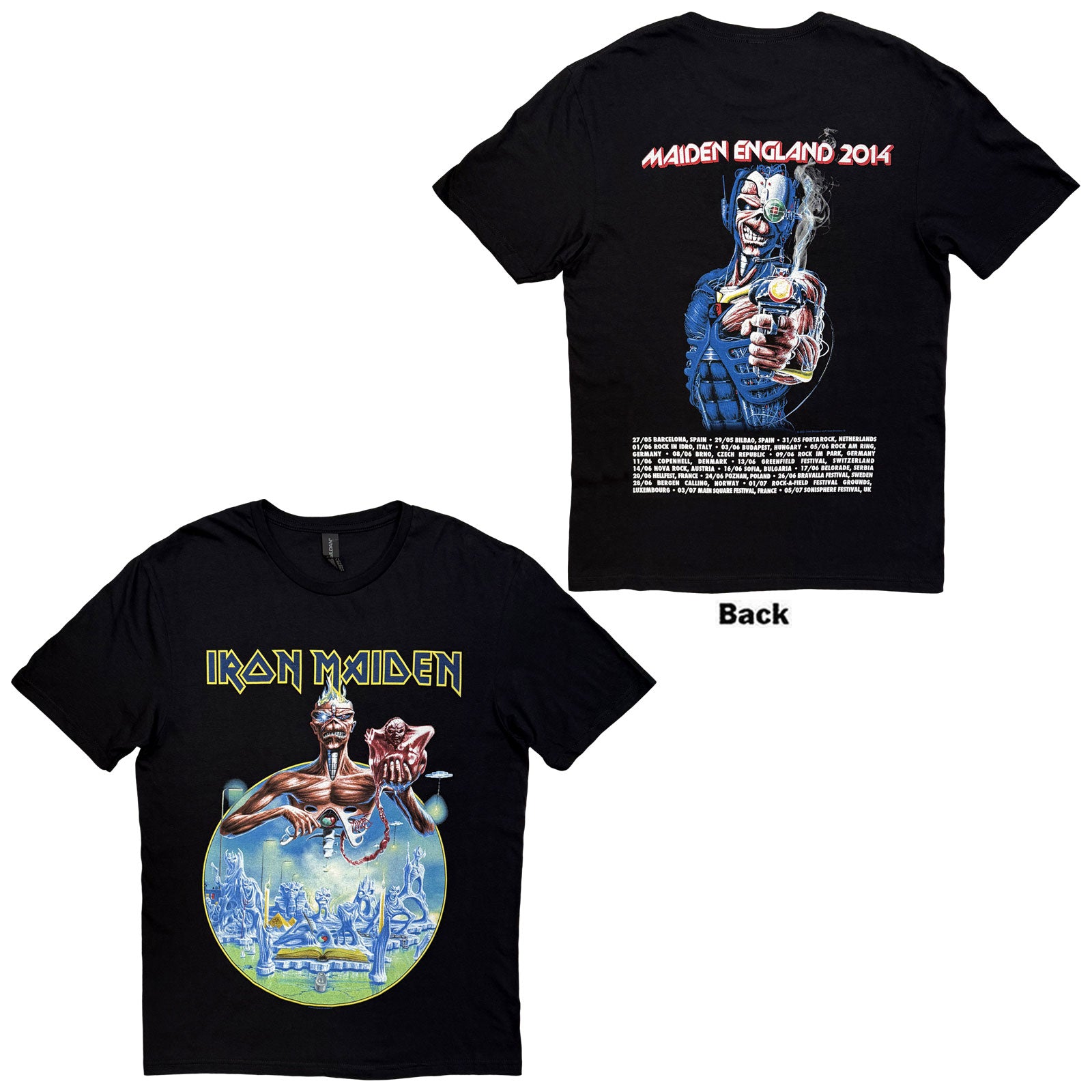 IRON MAIDEN - ENGLAND 2014 TOUR - T-Shirt Black (Back Print)