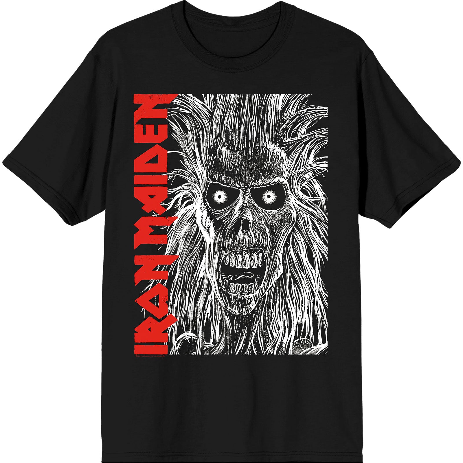 IRON MAIDEN - EPONYMOUS FACE RED LOGO - T-Shirt Black