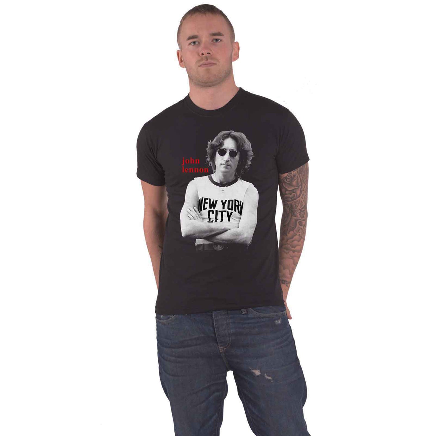 JOHN LENNON - NEW YORK CITY BLACK & WHITE - T-Shirt Black