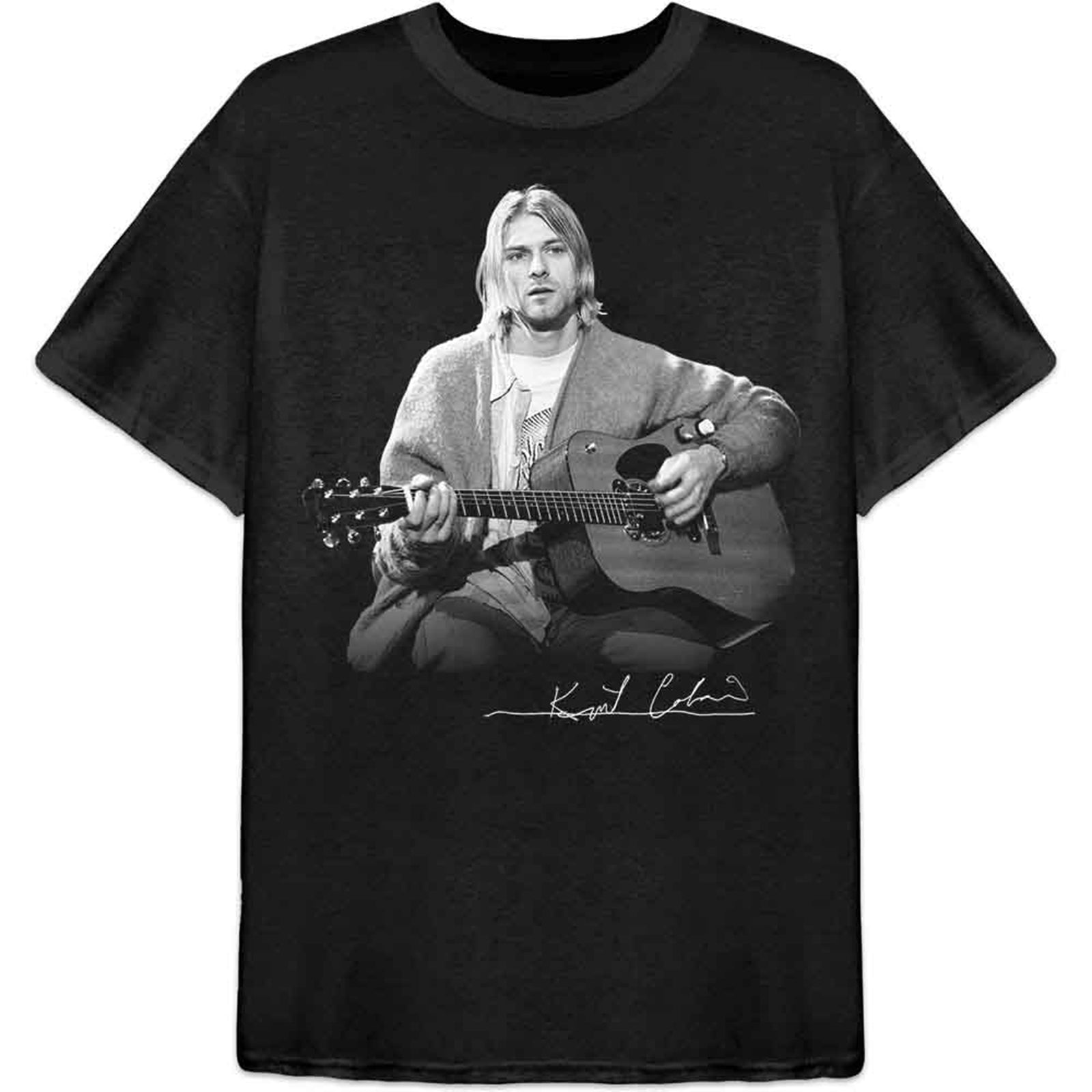 KURT COBAIN - GUITAR LIVE PHOTO - T-Shirt Black