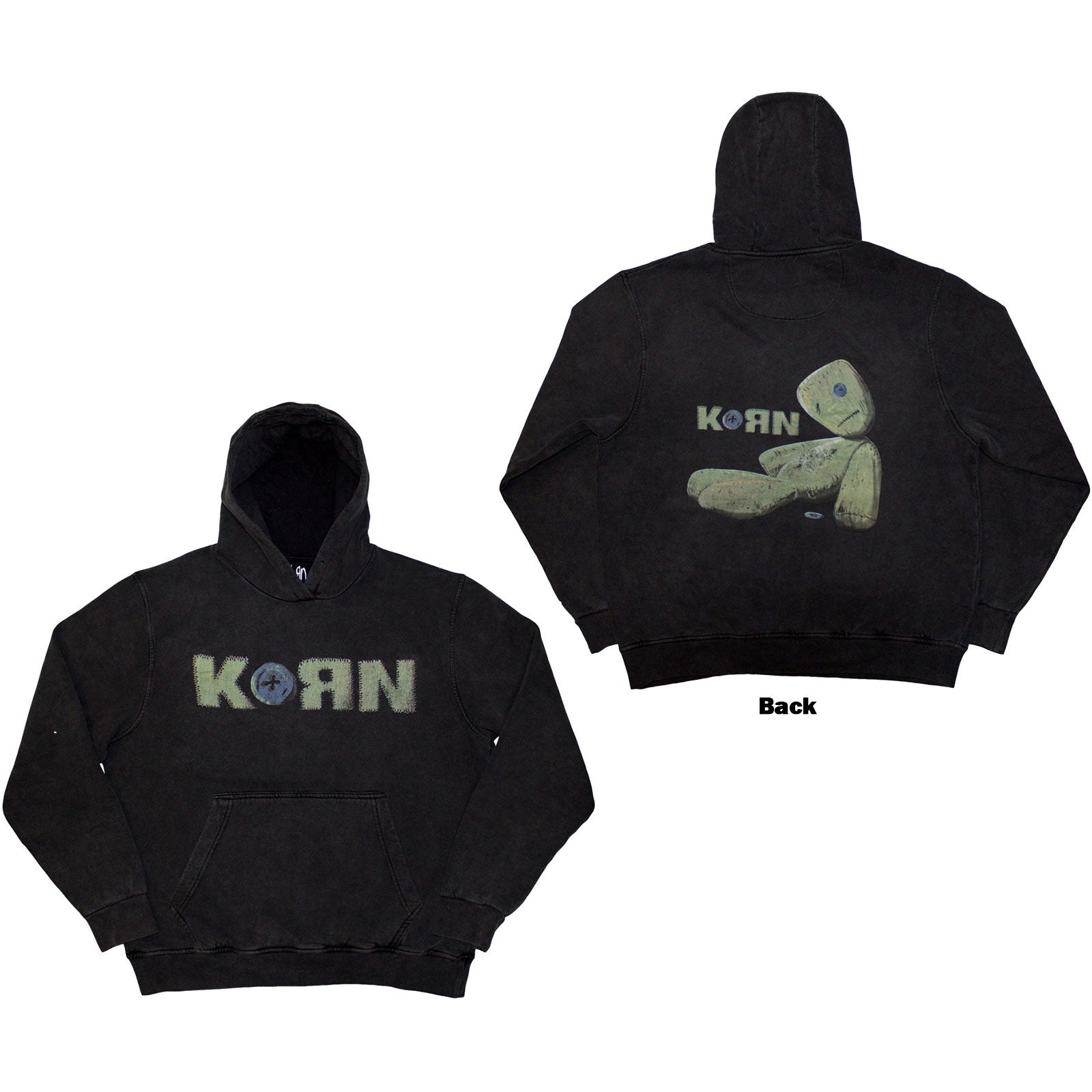KORN - DOLL ISSUES - Stone Wash Pullover Hoodie Grey (Back Print)