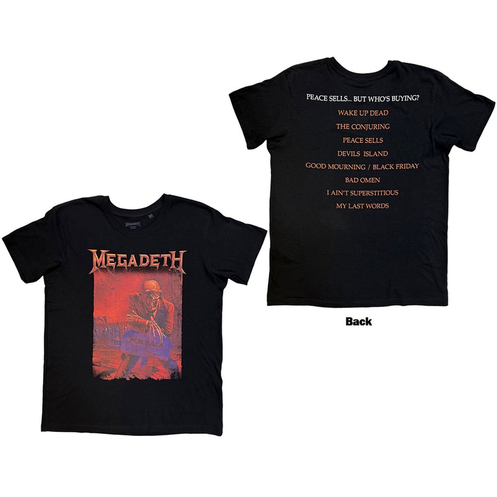 MEGADETH Peace Sells Tシャツ MEGADETH - PEACE SELLS ALBUM COVER - T-Shirt Black (Back Print)