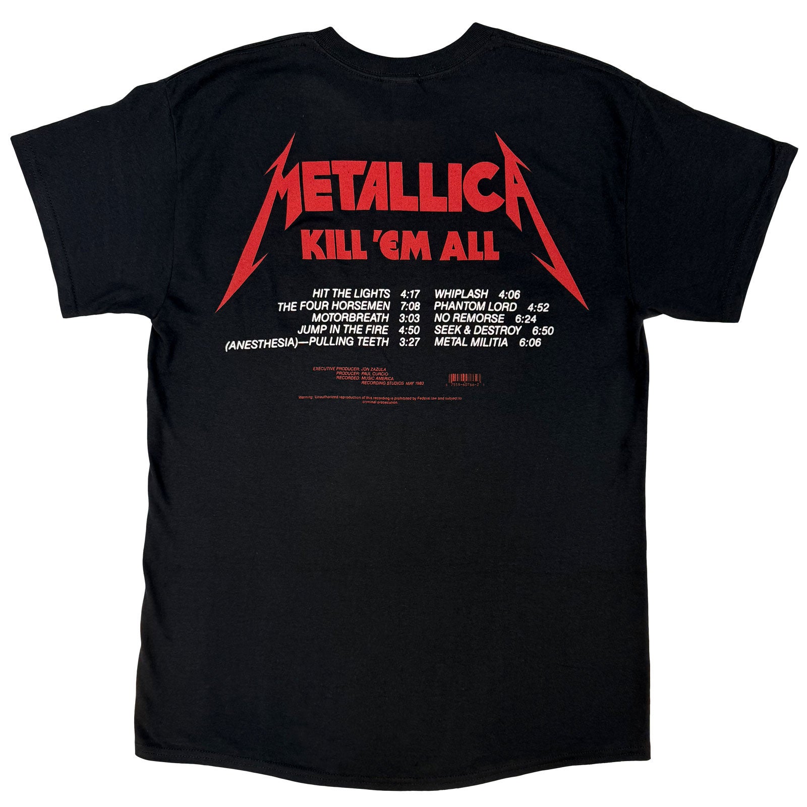 METALLICA - KILL 'EM ALL TRACKS - T-Shirt Black (Back Print)
