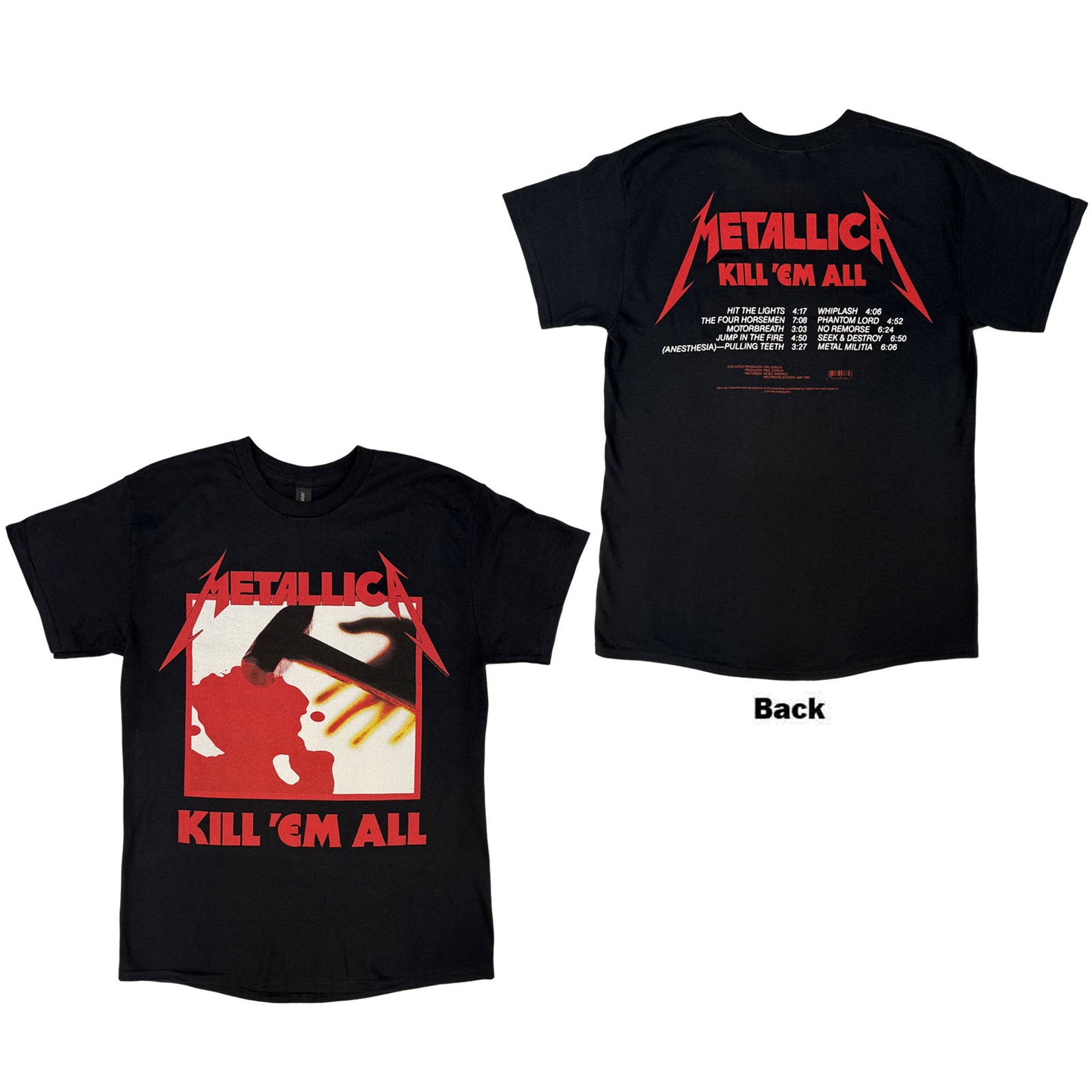 METALLICA - KILL 'EM ALL TRACKS - T-Shirt Black (Back Print)