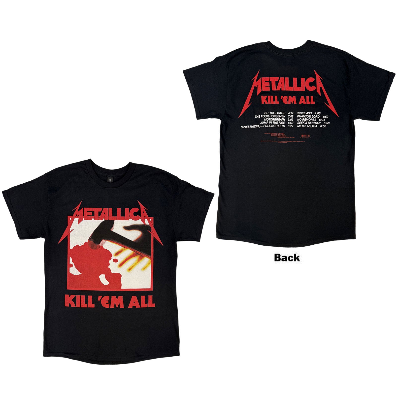 METALLICA - KILL 'EM ALL TRACKS - T-Shirt Black (Back Print)