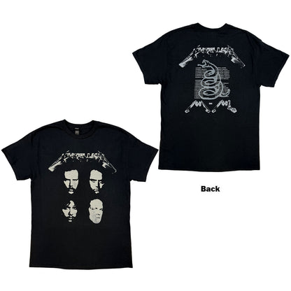 METALLICA - 4 FACES - T-Shirt Black (Back Print)