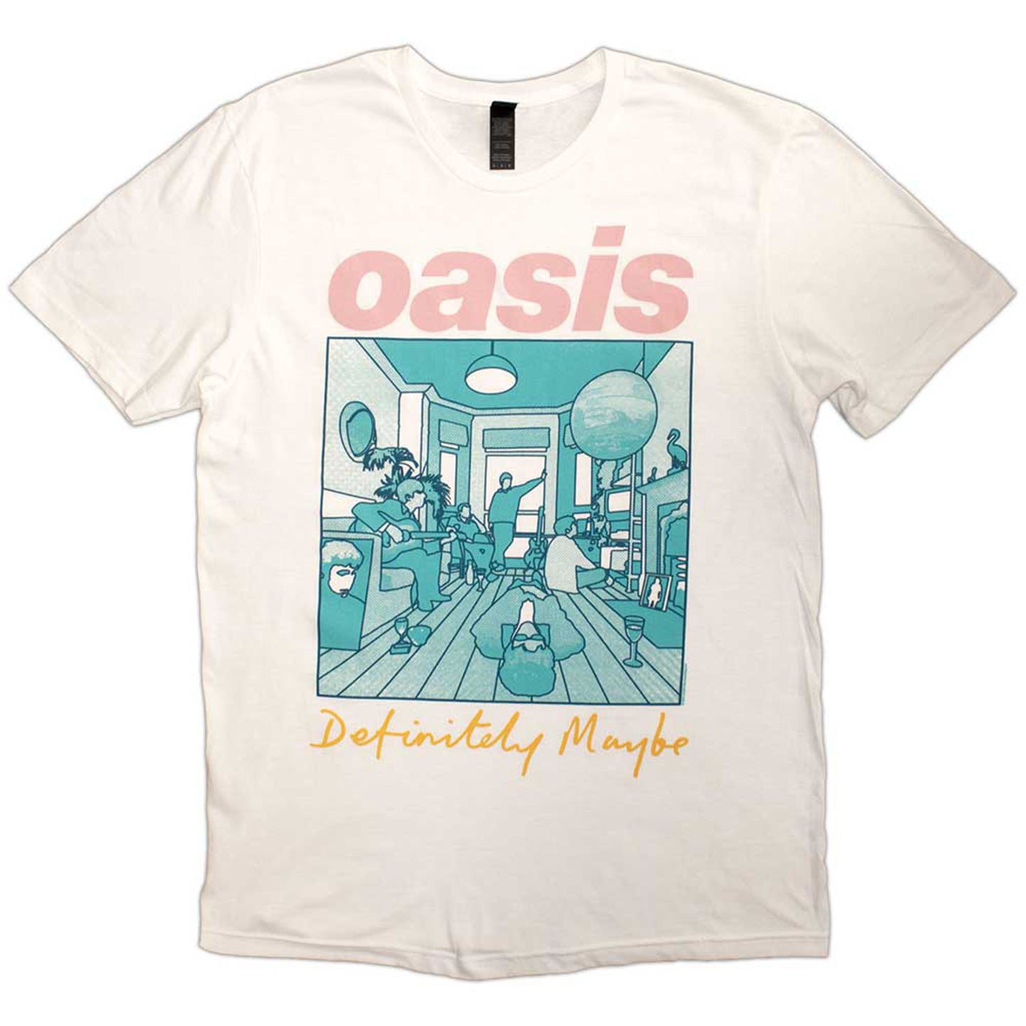 OASIS - DEFINITELY MAYBE ILLUSTRATION COLOUR - T-Shirt White