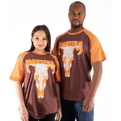 PANTERA - SKULL - Raglan T-Shirt Brown