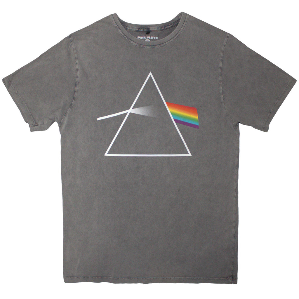 FLOYD DARK SIDE MOON ALBUM Stone Wash T Shirt Grey