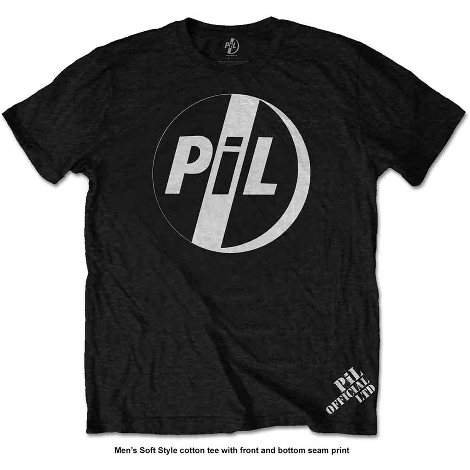 PiL ロゴ Tシャツ 黒 PIL (PUBLIC IMAGE LTD) - WHITE LOGO - T-Shirt Black
