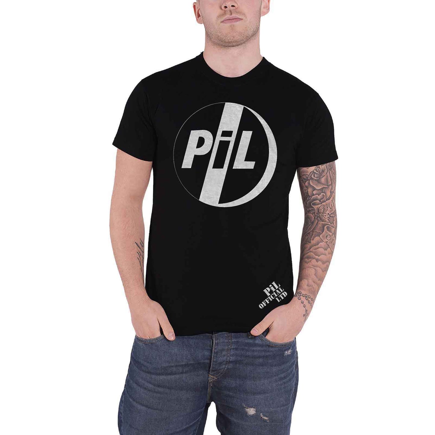 PIL (PUBLIC IMAGE LTD) - WHITE LOGO - T-Shirt Black