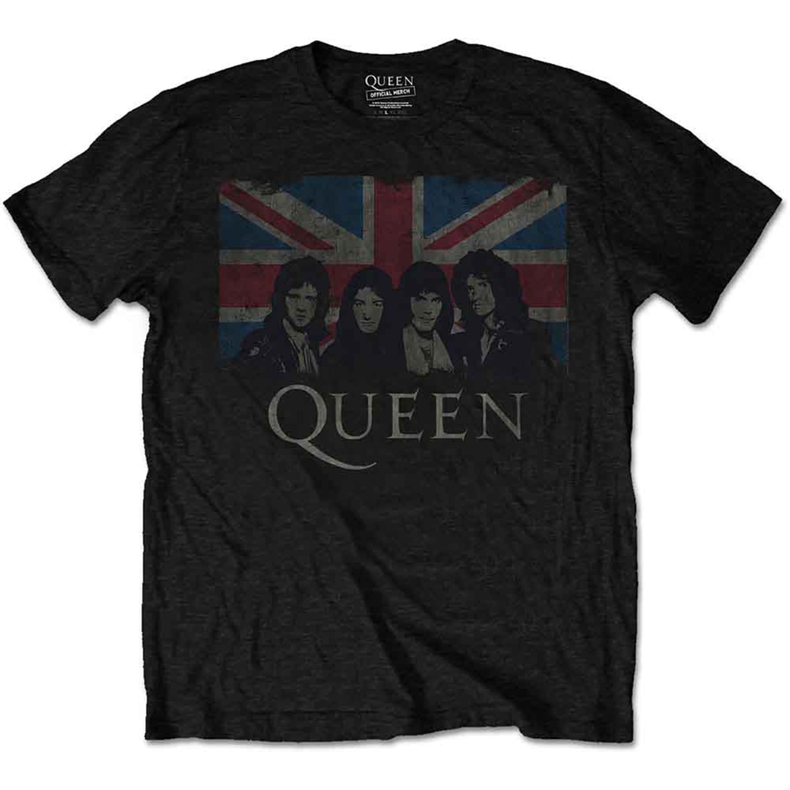 QUEEN - VINTAGE UNION JACK - T-Shirt Black