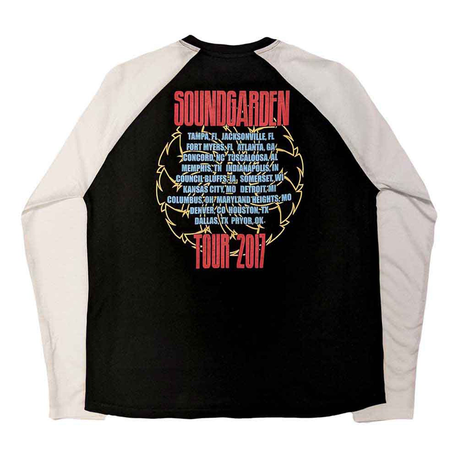 SOUNDGARDEN - TOUR 2017 - Raglan T-Shirt Multicolour (Back Print)