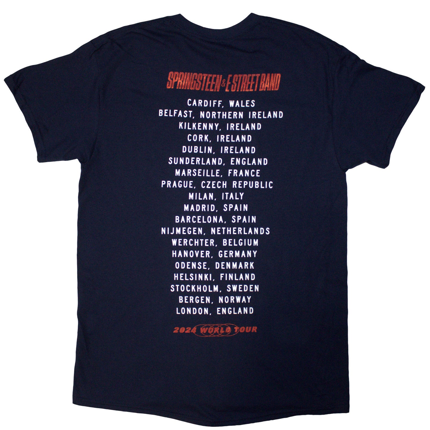 BRUCE SPRINGSTEEN - TOUR '24 GUITAR PHOTO - T-Shirt Blue (Back Print & Ex-Tour)
