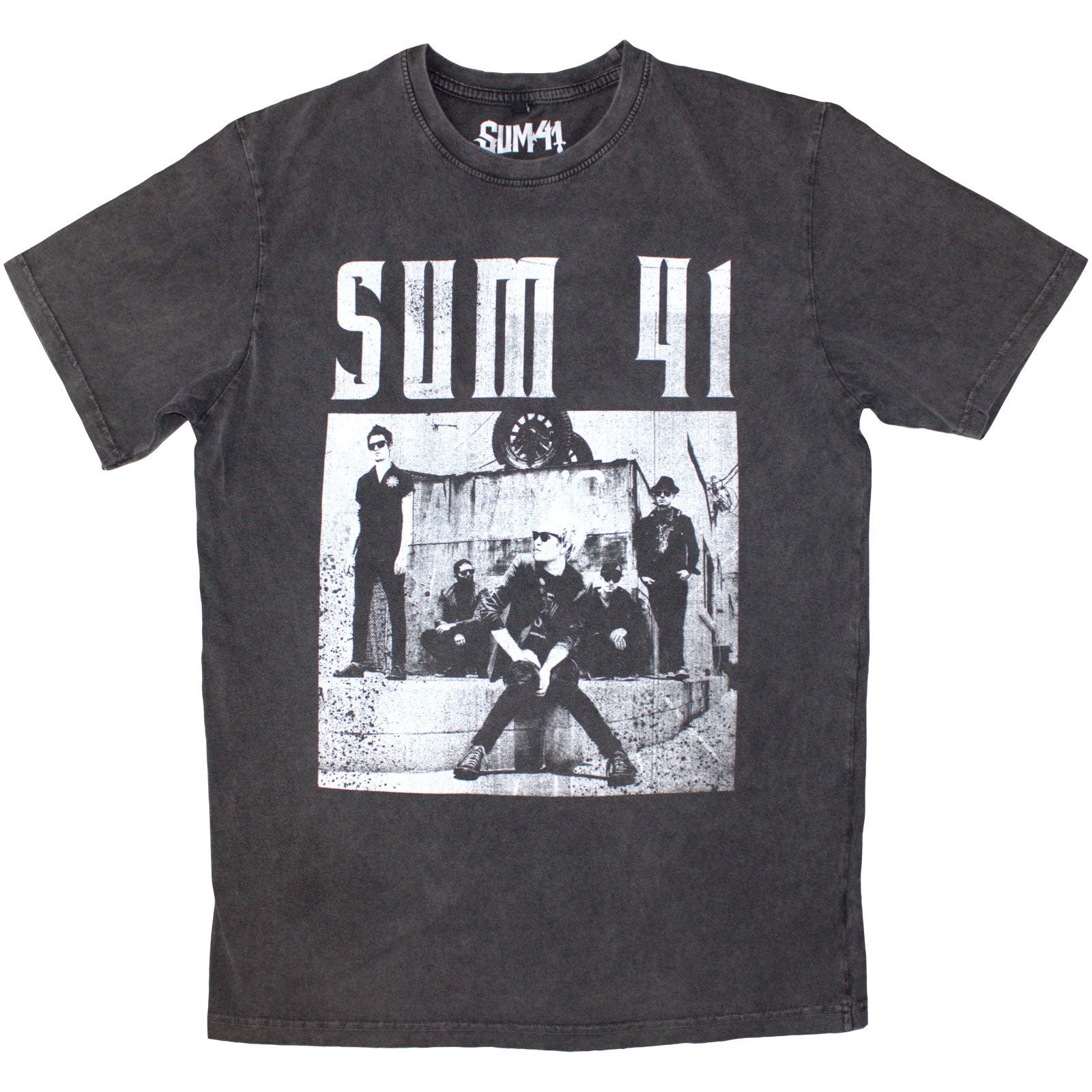 SUM 41 - BOX PHOTO - Stone Wash T-Shirt Grey