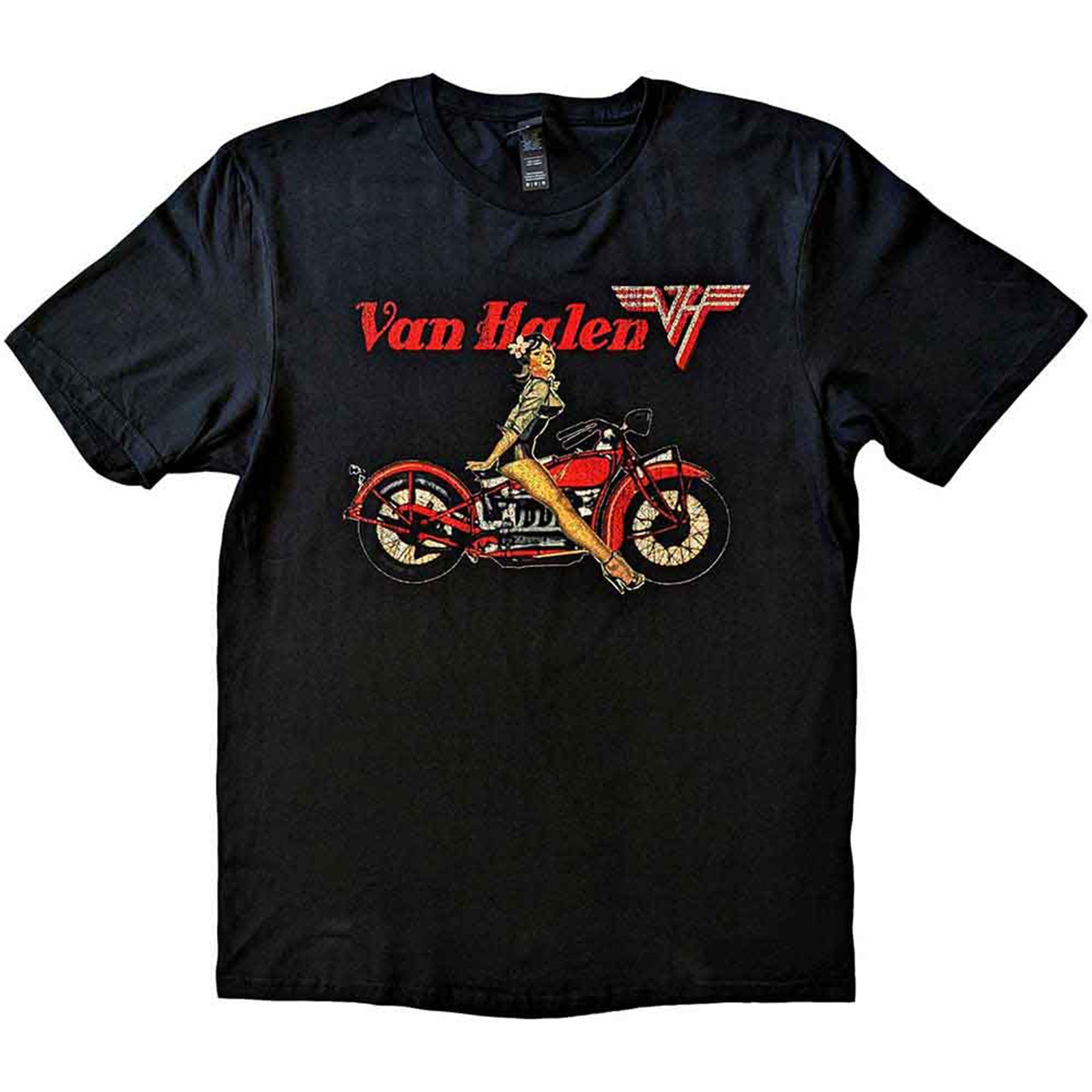 VAN HALEN - PIN-UP MOTORCYCLE - T-Shirt Black