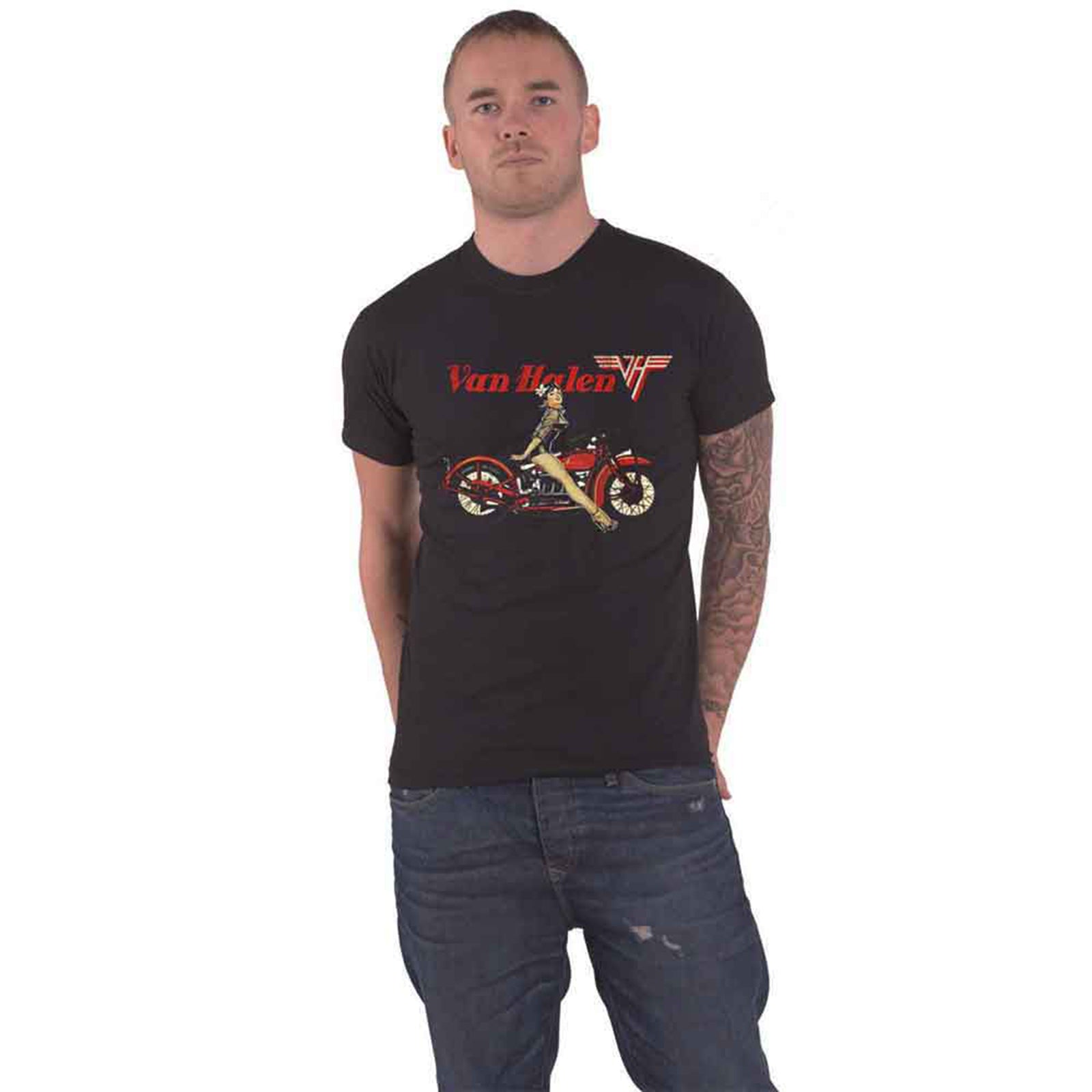 VAN HALEN - PIN-UP MOTORCYCLE - T-Shirt Black
