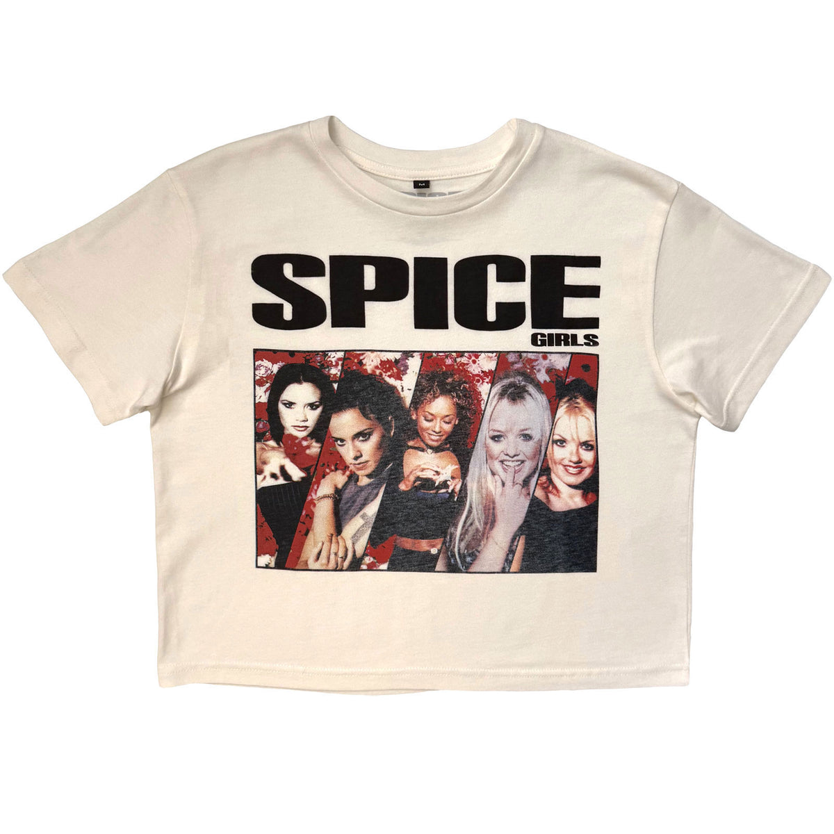 THE SPICE GIRLS - COLLAGE - Ladies Crop Top White