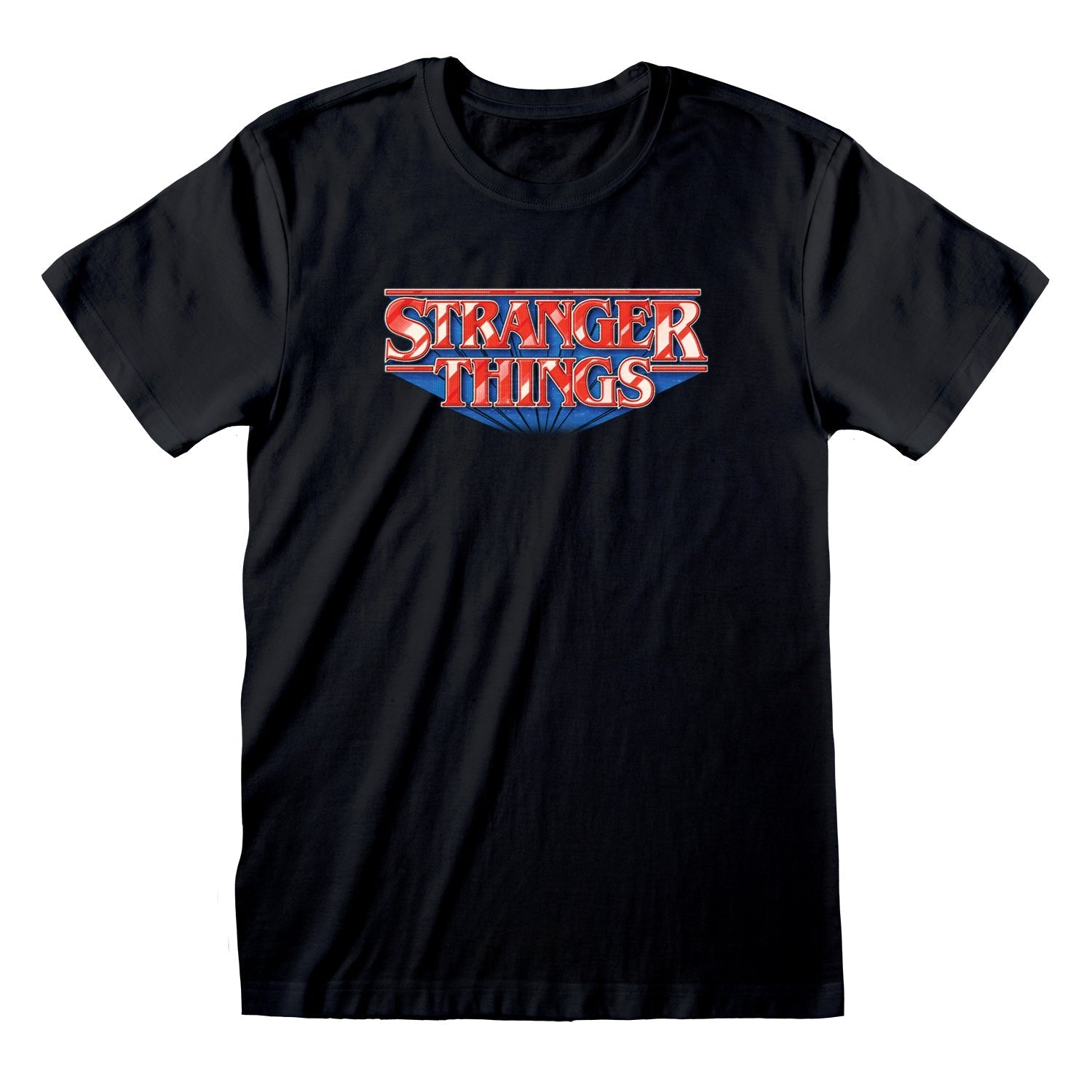 STRANGER THINGS - RETRO LOGO - Front Print T-Shirt Black