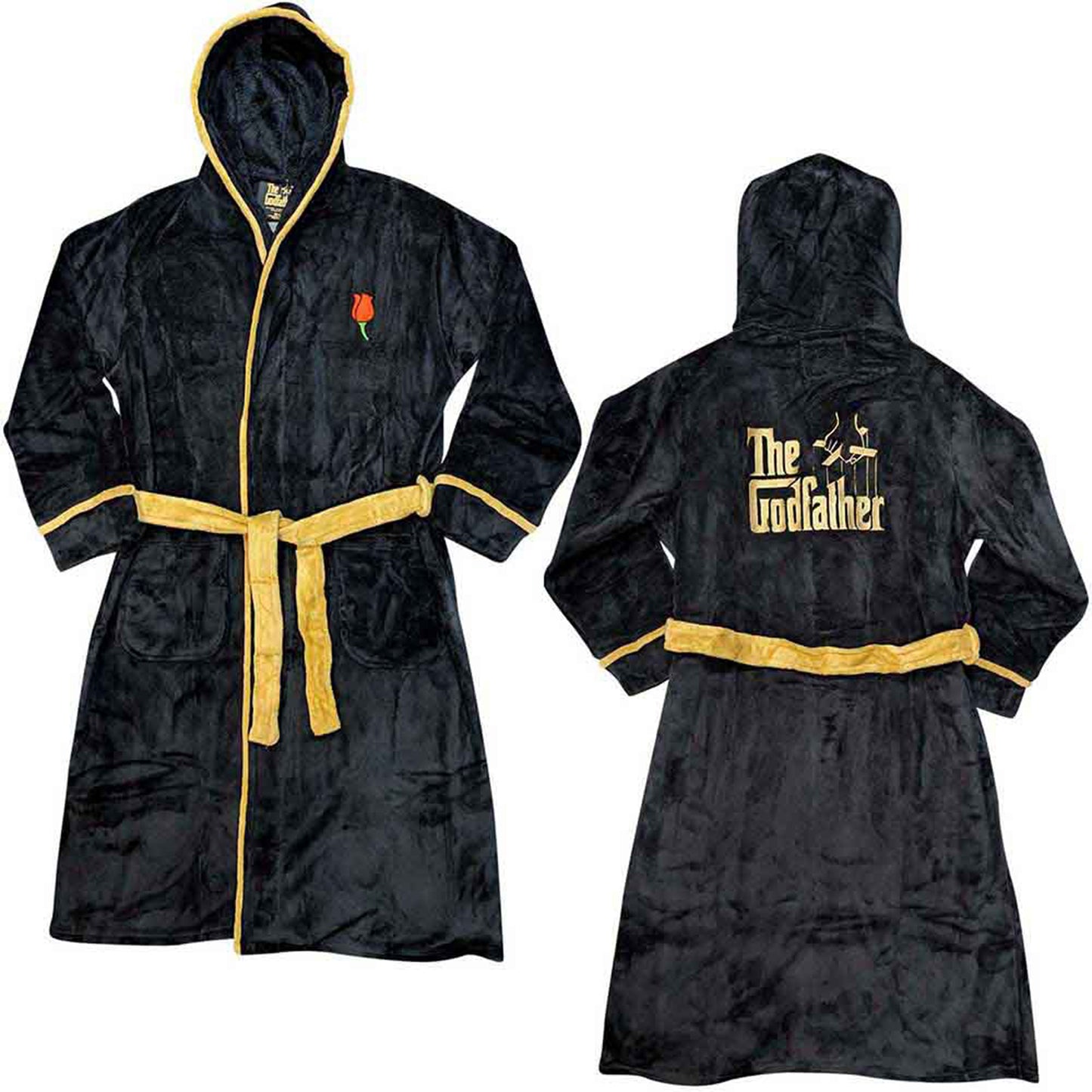 GODFATHER, THE - ROSE & LOGO - Bathrobe Black (Back Print)