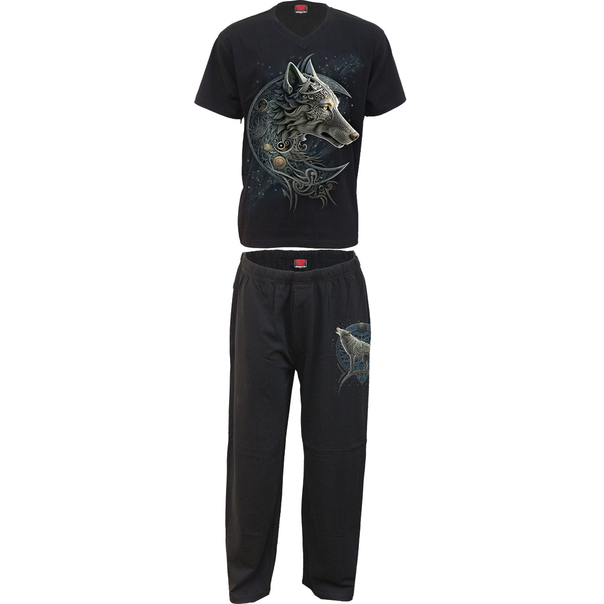 CELTIC WOLF - 4pc Mens Gothic Pyjama Set