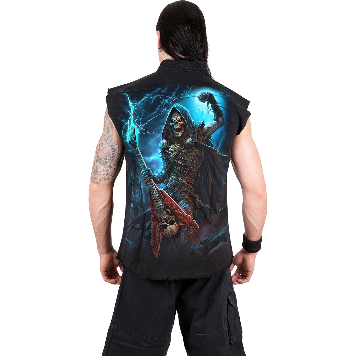 DEAD METAL - Sleeveless Stone Washed Worker Black