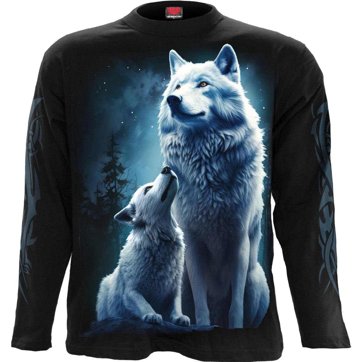 WOLF GUARDIAN - Longsleeve T-Shirt Black