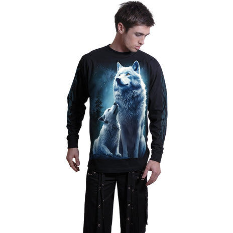 WOLF GUARDIAN - Longsleeve T-Shirt Black