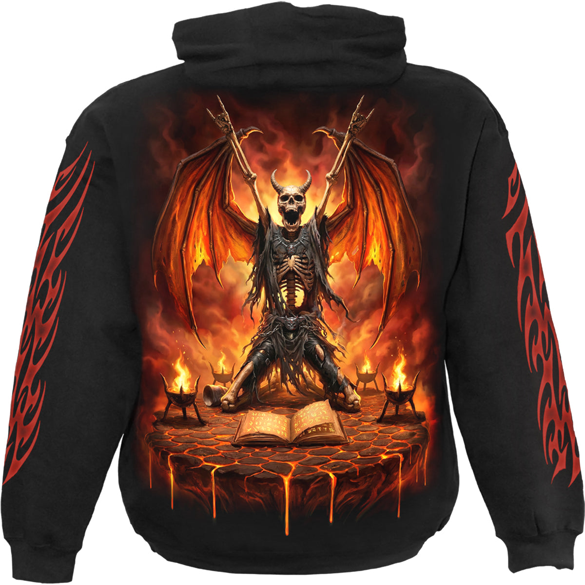 SKELETAL WORSHIP - Sudadera con capucha negra