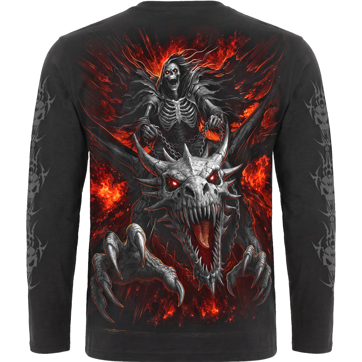 DRAGON REAPER – Langarm-T-Shirt, schwarz