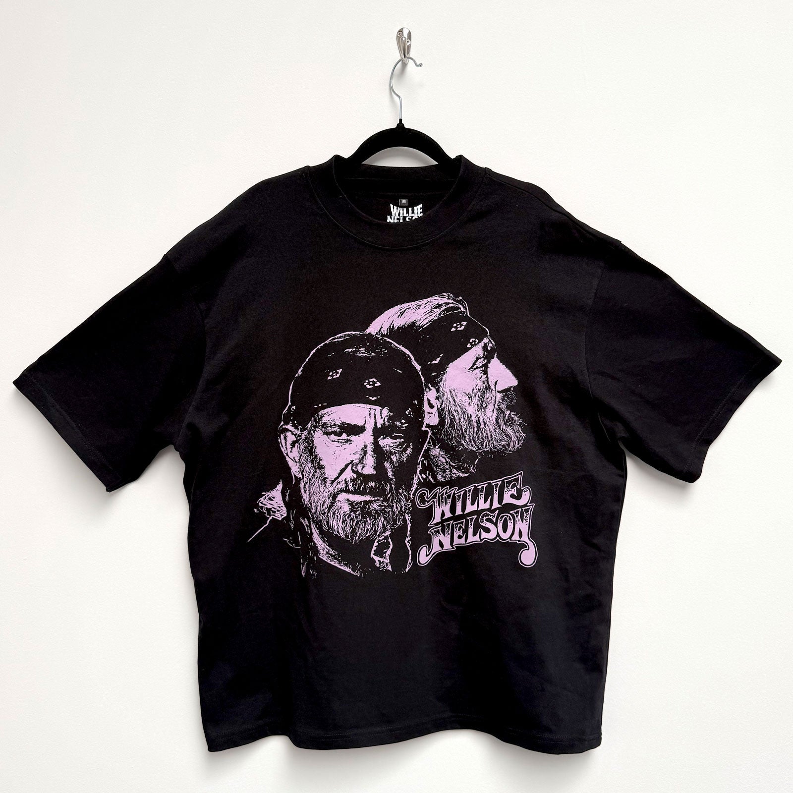 WILLIE NELSON - PURPLE GRAPHIC - Oversized Boxy T-Shirt Black
