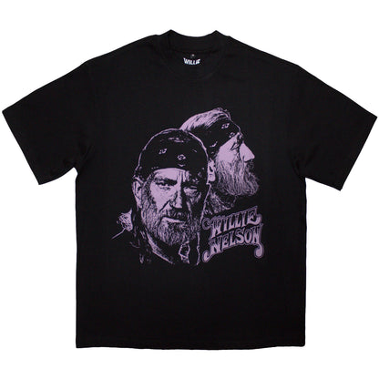 WILLIE NELSON - PURPLE GRAPHIC - Oversized Boxy T-Shirt Black