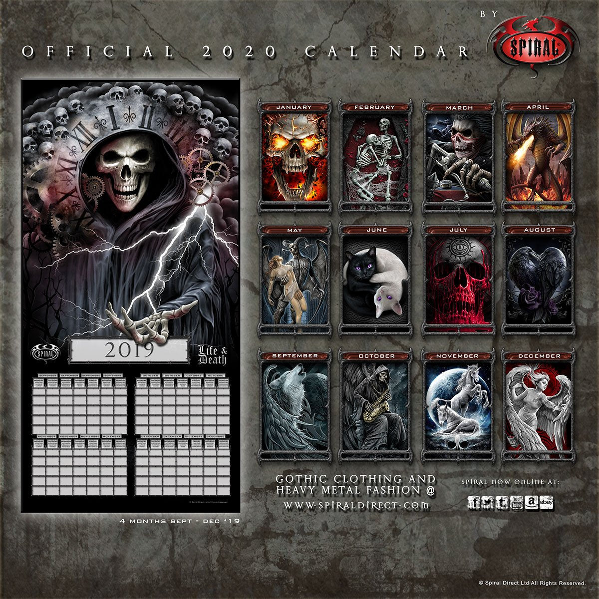 DARK ARTS 2020 - Calendar 30x30cm - Spiral USA