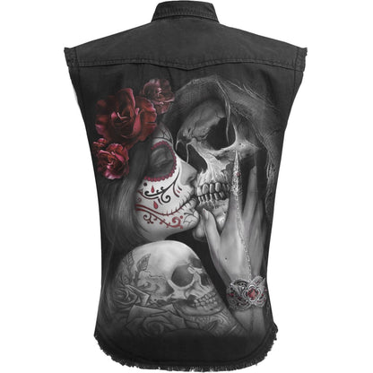 DEAD KISS - Sleeveless Stone Washed Worker Black - Spiral USA