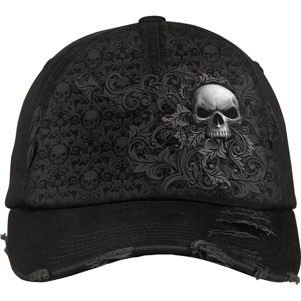 SKULL SCROLL - Baseball Caps Ditressed with Metal Clasp - Spiral USA