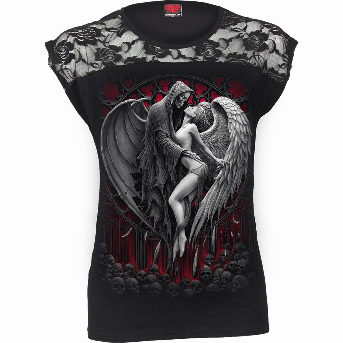 FORBIDDEN - Lace Shift Elegant Top - Spiral USA
