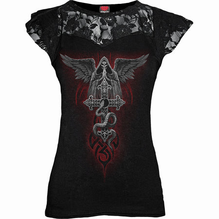 DEAD Lace Layered Cap Sleeve Top