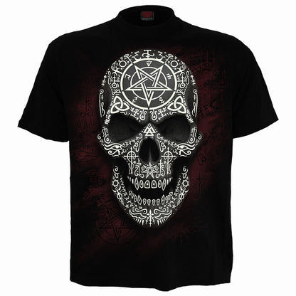 GOTHIC RUNES - GLOW IN THE DARK - Front Print T-Shirt Black