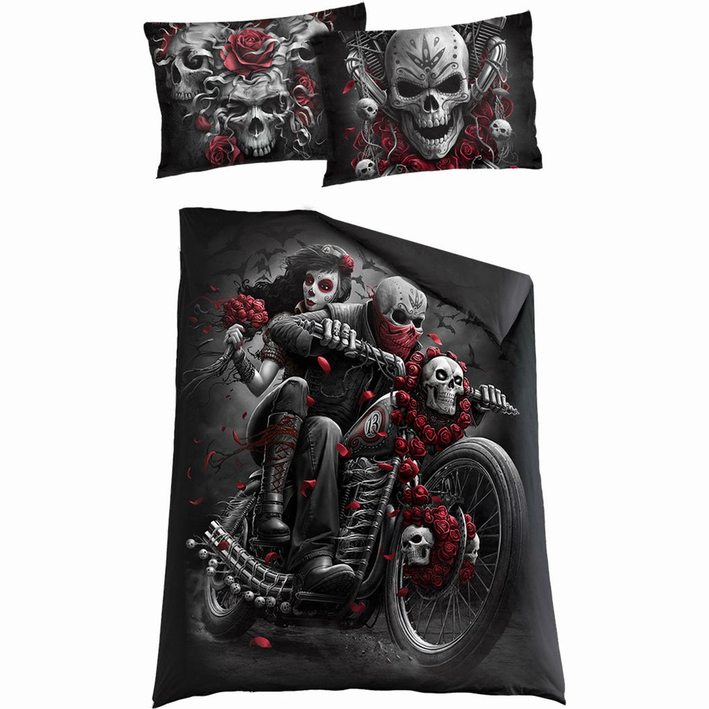 SKULLS N ROSES Single Duvet Cover + UK EU Pillow case