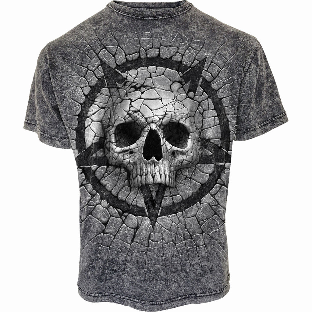 CRACKING UP Acid Wash T Shirt