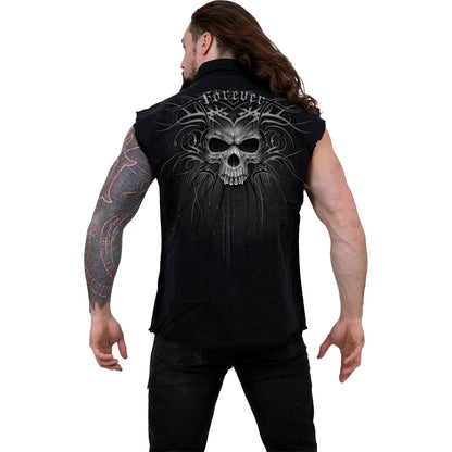 DEATH FOREVER - Sleeveless Stone Washed Worker Black